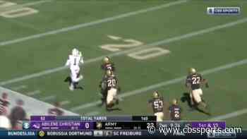 WATCH: Abilene Christian WR flashes the deuces before being tackled short of the goal line