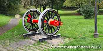 Historic Loco Wheels restored and in Old Station Park, Horwich