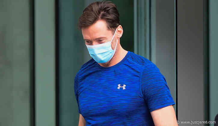 Hugh Jackman Carries a 'Greatest Showman' Poster While Heading to the Gym