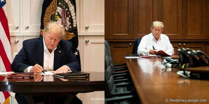 Trump's doctor says in an update that he's 'not yet out of the woods' as the White House releases photos from his hospital suite