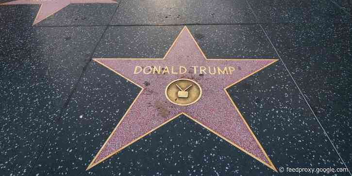 Trump's Hollywood star vandalized with a pickaxe hours after he tests positive for COVID-19