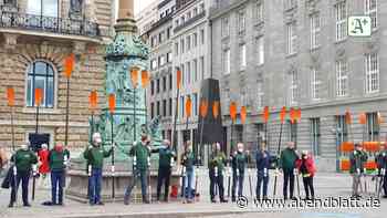 Hamburg: Protest auf Rathausmarkt gegen Tide-Anschluss der Dove-Elbe