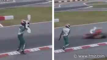 Italian Kart Driver Throws Bumper at Other Racers on Track