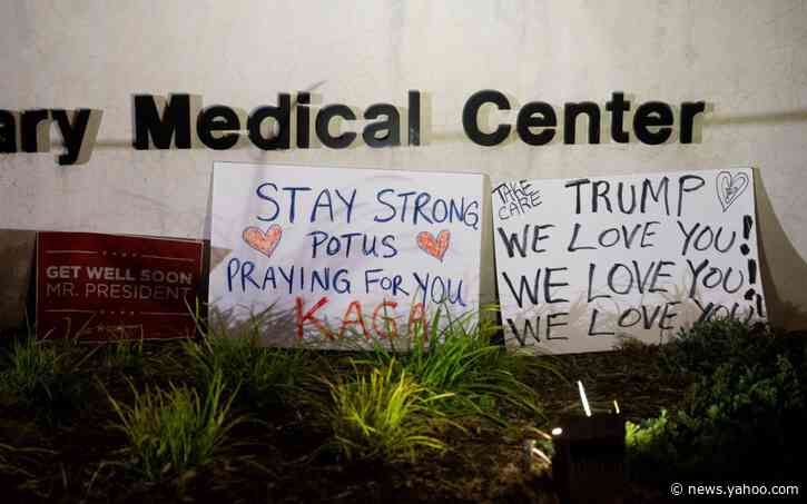 'People drove ten hours to see him' - Donald Trump devotees gather outside his treatment centre