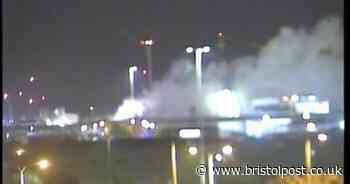 Docks fire sending huge plumes of smoke over M5