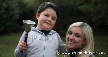 See little boy who defied the odds ring the bell to mark end of cancer fight