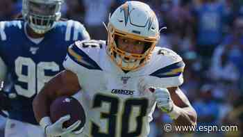 Source: Chargers RB Ekeler sidelined 4-6 weeks