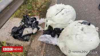 Drugs strapped to lorry roof fall off on M1 in Belfast - BBC News