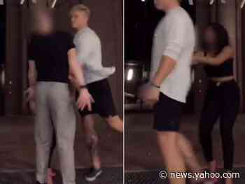 Police are searching for a man who they say used an anti-gay slur before punching someone filming a TikTok