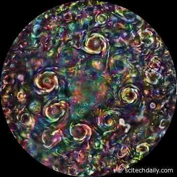 Cyclones at Jupiter’s North Pole Appear As Swirls of Striking Colors