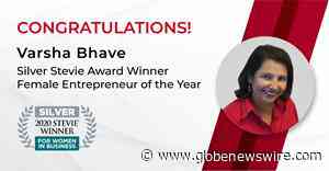 Varsha Bhave Wins Silver Stevie® Award for Female Entrepreneur of the Year - GlobeNewswire