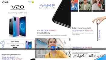 Vivo V20 to Launch in India on October 13, Will Be Priced Under Rs. 30,000