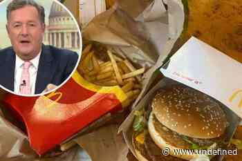 'Hangry' Piers Morgan rants at UberEats over 'soggy' McDonald's