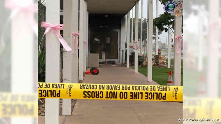 Man arrested for lighting traffic cones in front of Costa Mesa police station