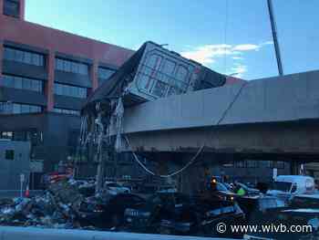 Garbage truck crash closes ramp from Route 5 EB to I-190 NB