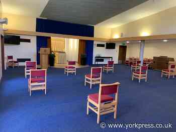 York Crematorium chairs unscrewed so families can sit together