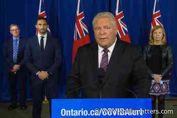 WATCH: Province halts indoor dining, fitness activities in Toronto, Ottawa and Peel Region - OrilliaMatters