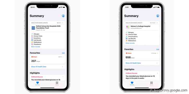 Health Records on iPhone now available in UK and Canada