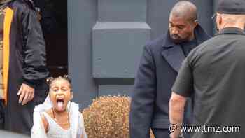North West Sticks It to Photogs With Her Tongue in the U.K. with Kanye West