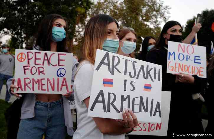 Orange County Armenians rally to shed light on Turkey’s shelling of Azerbaijan enclave