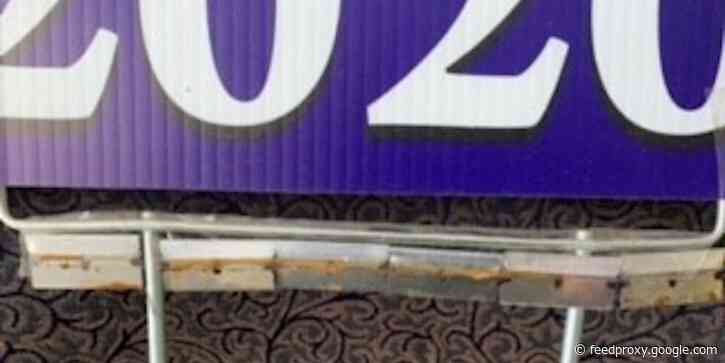 Trump yard sign taped with razor blades sliced a Michigan town worker's hand and left him needing 13 stitches