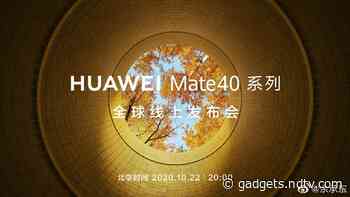 Huawei Mate 40 Series to Launch on October 22, CEO Richard Yu Confirms - Gadgets 360