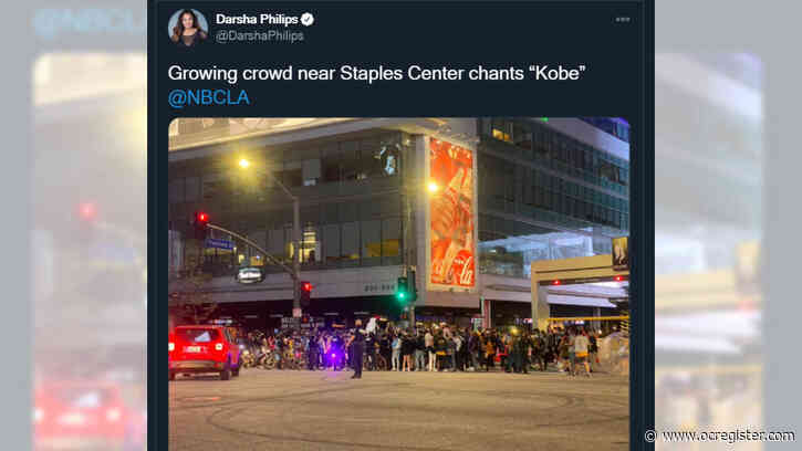 Lakers fans gather to celebrate at Staples Center, despite warnings to avoid the area