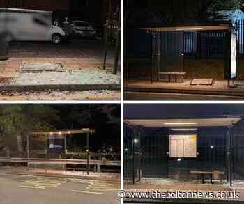 Vandals smash up bus shelters in Farnworth, Kearsley and Horwich