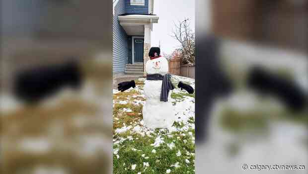 First snowman of fall arrives Thanksgiving morning