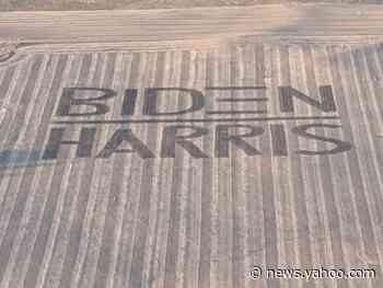 North Dakota farmer ploughs Biden-Harris endorsement into field
