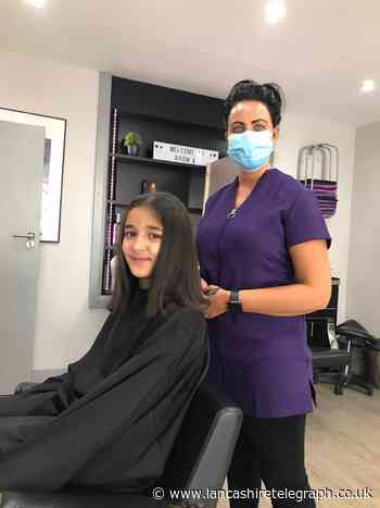 Eight-year-old Kenza donates ponytail to cancer hair charity