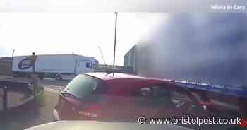 Shocking video shows lorry smash into BMW on Avonmouth corner