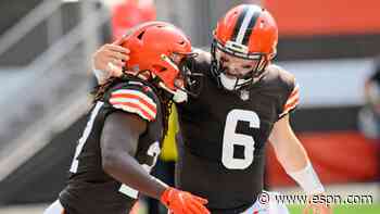 Hurting Mayfield still plans to play Steelers