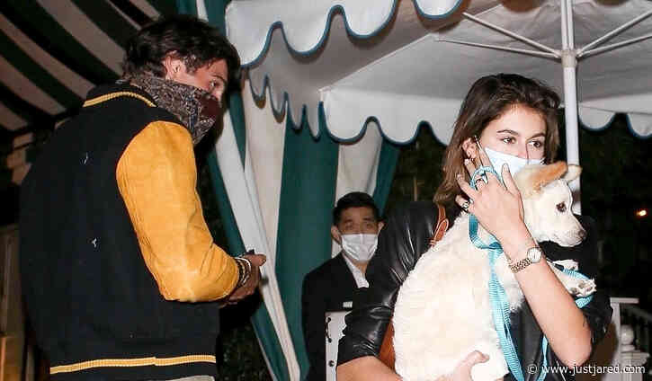 Kaia Gerber Brings Her Dog to Dinner with Jacob Elordi
