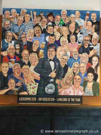Artist creates painting of Blackburn landlord and regulars at his true community pub