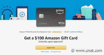 You can still get a $100 Amazon gift card when you sign up for Amazon's Prime Rewards Visa     - CNET