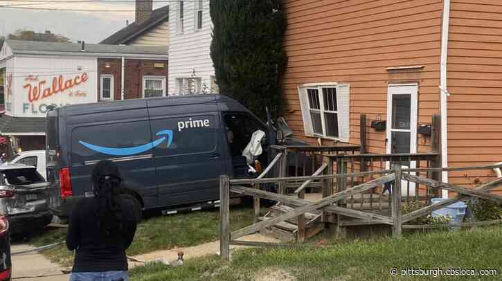 Amazon Delivery Van Rolls Down Hill, Crashes Into Mt. Washington Home