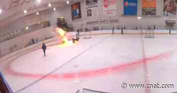 Ice resurfacer catching fire while just doing its job becomes latest metaphor for 2020     - CNET