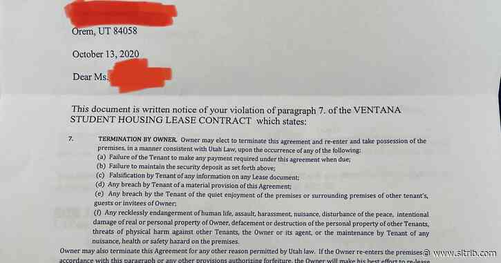18-year-old evicted from Utah County student housing after landlord says her suicidal thoughts were a breach of contract