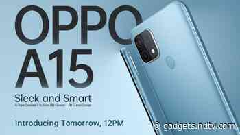 Oppo A15 With 13-Megapixel Triple Rear Camera Setup Launching in India on October 15 - Gadgets 360