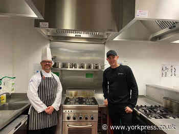 Star chef Kurtus Auty talks to students at Selby College