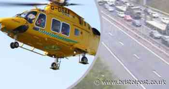 Woman airlifted to hospital after M4 van and lorry crash