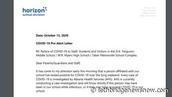 Three Taber schools alerted about positive COVID-19 test - Lethbridge News Now