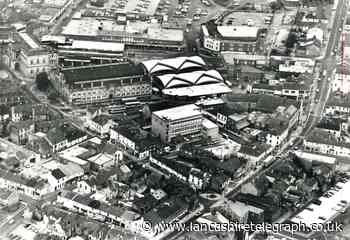 Photo shows Accrington market hall and town before Arndale