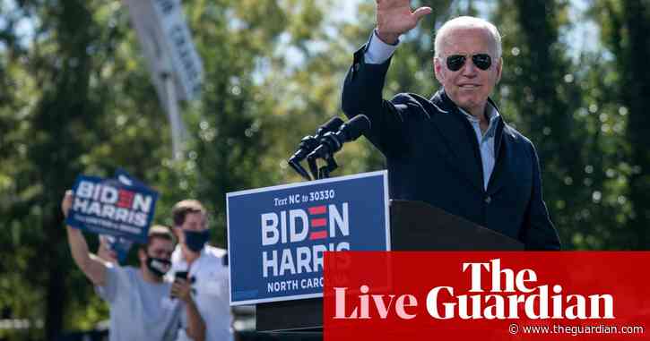 Biden says Trump 'gone round the bend if he thinks we've turned corner' on Covid as cases surge – live