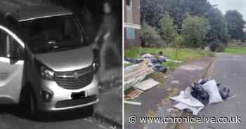 Van driver caught on CCTV fly-tipping waste at former police station