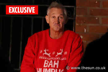 Gary Lineker swaps goalposts for jumpers to film Walkers Christmas advert - The Sun