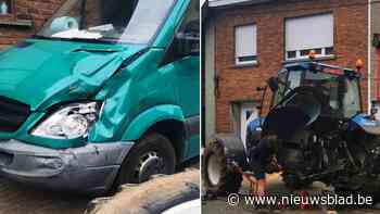 Tractorwiel breekt af en botst tegen vrachtwagen
