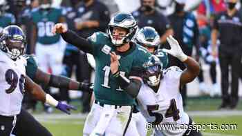 Eagles are down to just two projected opening day starters on offense and Carson Wentz is somehow improving
