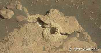 NASA Curiosity rover accidentally cracks Mars rock with its feisty drill     - CNET